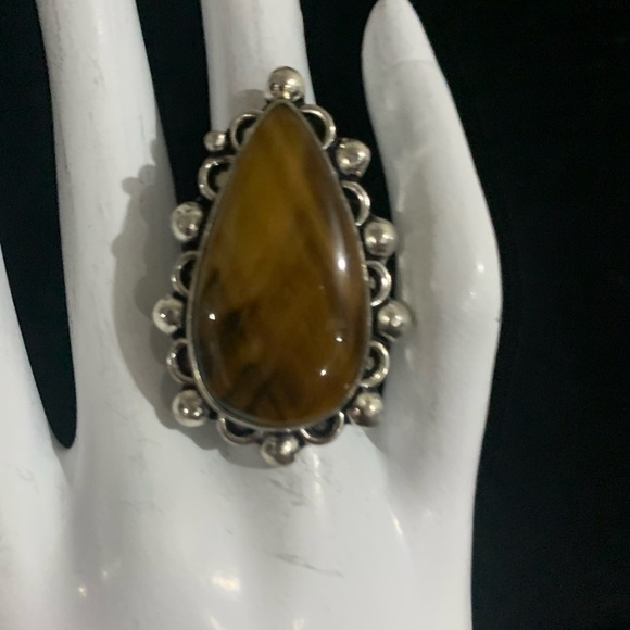 Jewelry - Tiger’s Eye Ring of 925 Sterling Silver overlay. Size 7 1/2.  Beautiful !!